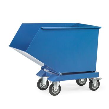 Steel container and tipping trolleys